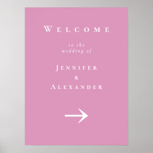 Pink Welcome to Wedding Sign