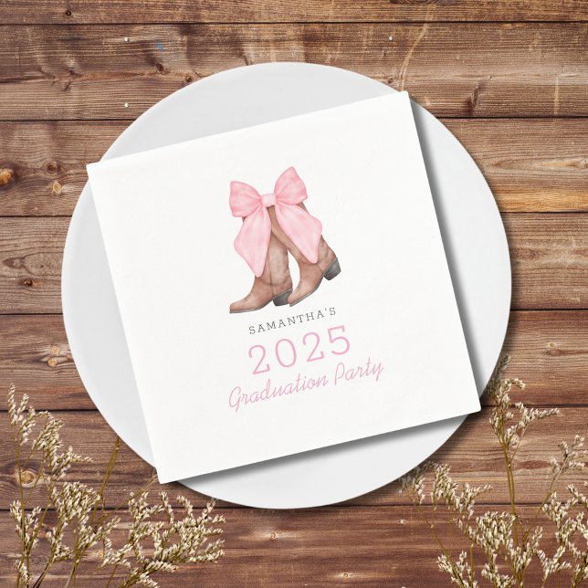 Pink Western 2025 Graduation Napkin (Creator Uploaded)