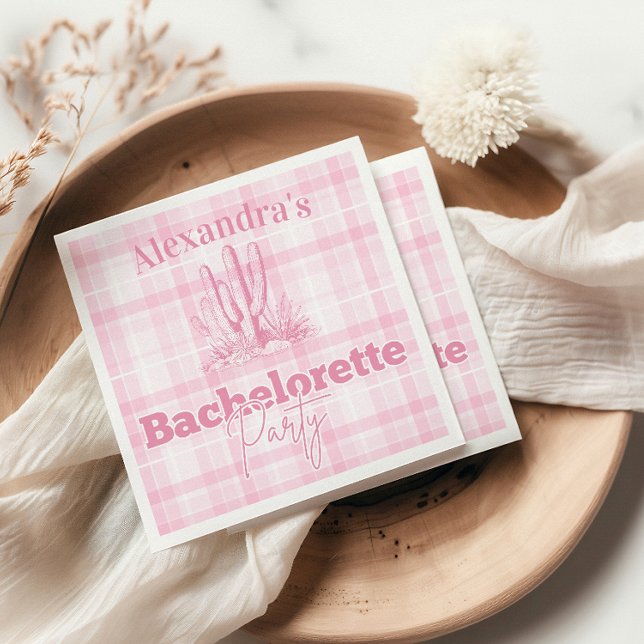 Pink Western Bachelorette Trip Napkin (Creator Uploaded)