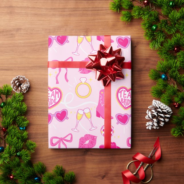 Pink Western Bachelorette Wrapping Paper Gift Wrap (Holiday Gift)