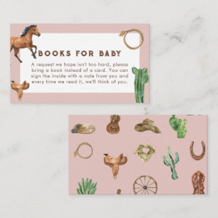 Pink Western Cowgirl Baby Shower Enclosure Card