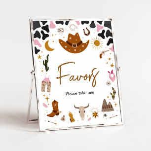 Pink Western Cowgirl Baby Shower Favours Poster