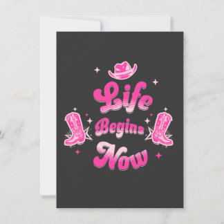 Pink Western Cowgirl Birthday Milestone Card