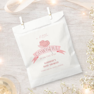 Pink Western Cowgirl Hat Baby Shower Favour Bag