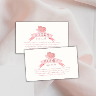 Pink Western Cowgirl Hat Books For Baby Shower Enclosure Card