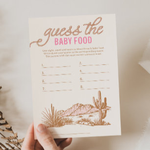 Pink Western Guess Baby Food Game