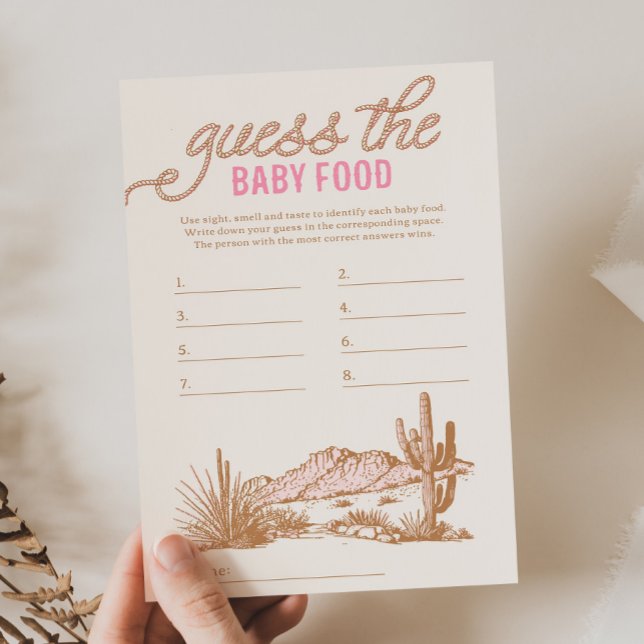 Pink Western Guess Baby Food Game (Creator Uploaded)