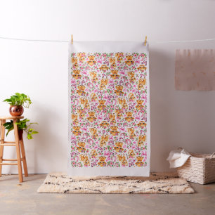 Pink Western Highland Cow & Pony Baby Fabric