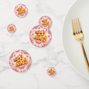 Pink Western Highland Cow & Pony Baby Shower Photo Confetti