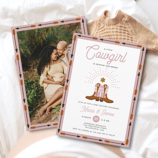 Pink Western Little Cowgirl Rodeo Baby Shower Invitation (Creator Uploaded)