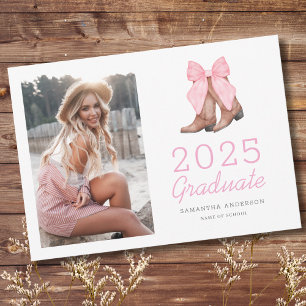Pink Western Photo 2025 Graduation Announcement