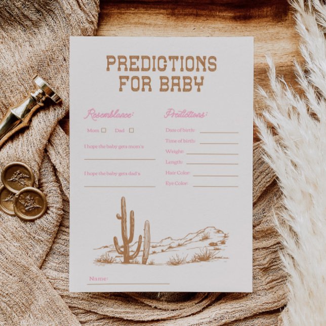 Pink Western Predictions for Baby Cards (Creator Uploaded)