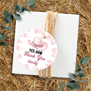 Pink Western Rodeo Cowgirl Baby Shower Favour Tags