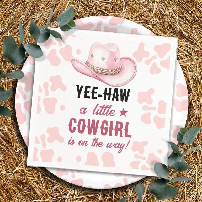 Pink Western Rodeo Cowgirl Baby Shower Napkin (Creator Uploaded)