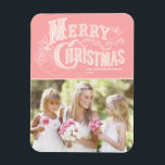Pink Western Typography Merry Christmas Photo Magnet<br><div class="desc">Bring a touch of holiday cheer to your home with our Customisable Photo Christmas Magnet! Perfect for displaying cherished memories, this magnet allows you to personalise it with your favourite festive photo, making it a unique addition to your holiday decor. This photo Christmas magnet features Western typography. Personalise by adding...</div>