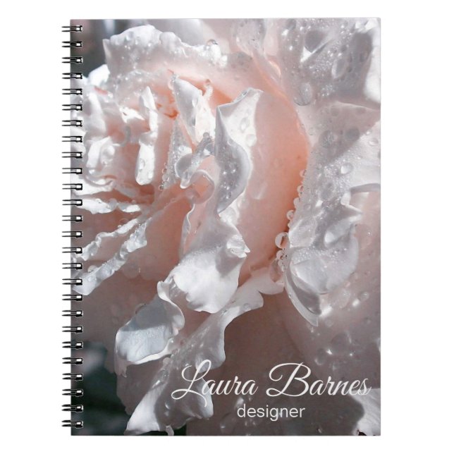 pink wet rose flower. notebook (Front)