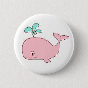 Pink Whale Button