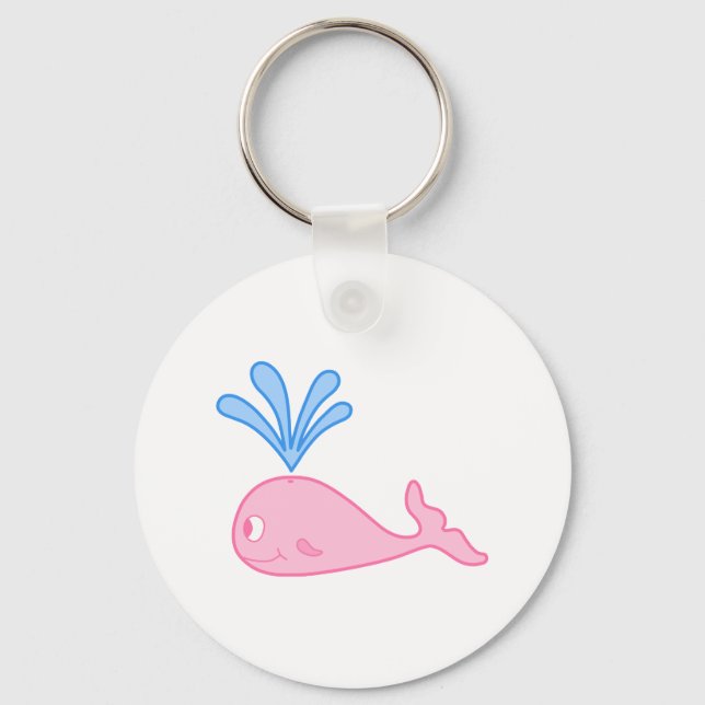 Pink Whale. Key Ring (Front)