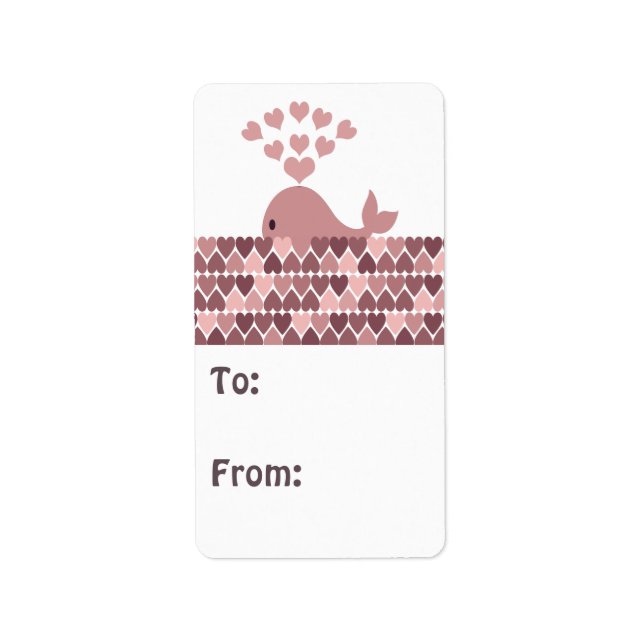 Pink Whale Love Label (Front)