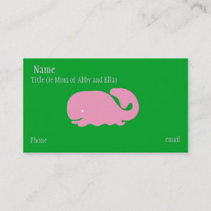 Pink Whale Mummy Card
