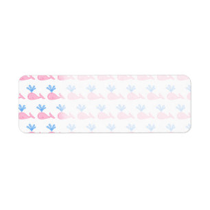 Pink Whale Pattern. Return Address Label