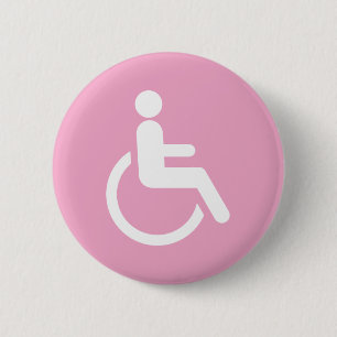 Pink Wheelchair – Accessibility Awareness 6 Cm Round Badge