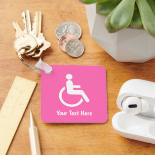 Pink Wheelchair – Accessibility Awareness Key Ring