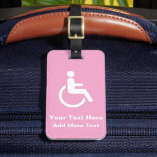 Pink Wheelchair – Accessibility Awareness Luggage Tag