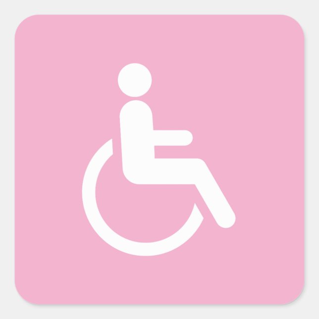 Pink Wheelchair – Accessibility Awareness Square Sticker (Front)