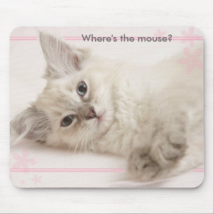 Pink Where's the mouse? Mouse Pad