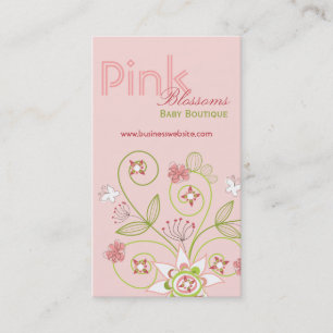 Pink Whimsical Chic Floral Blossoms Profile Card