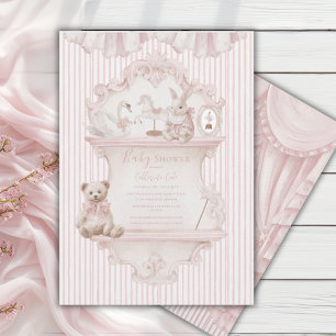Pink Whimsical Elegant Baby Shower  Invitation