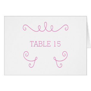 Pink Whimsical Flourish Table Number Card