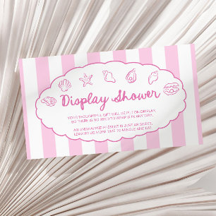 Pink Whimsical Seashell Baby Shower Display Shower Enclosure Card