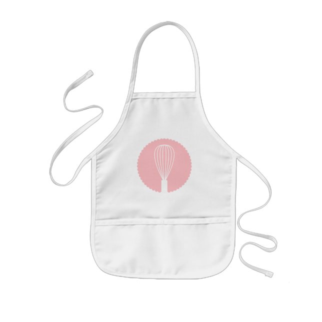 Pink Whisk Silhouette Kitchen Apron (Front)