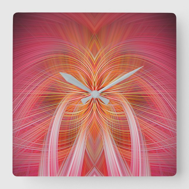 Pink Whispers  Square Wall Clock (Front)