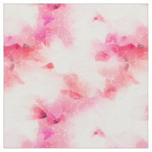 Pink & White Abstract and Lines Fabric