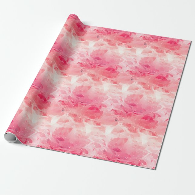 Pink & White Abstract Wrapping Paper (Unrolled)