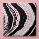 Pink white and black agate marble effect tile<br><div class="desc">This modern tile features a luxurious agate-style marble effect with swirling shades of pink, white, and black, making a chic and feminine statement. It is ideal for pink bathroom accents or as a glamourous focal point in a luxury bedroom. The abstract, geode inspired pattern adds a touch of elegance and...</div>