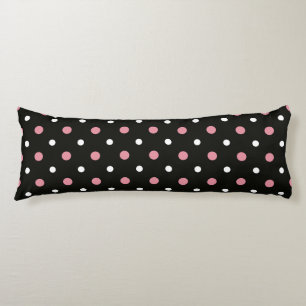 Pink white and black polka dots body cushion