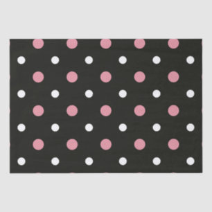 Pink white and black polka dots   tissue paper