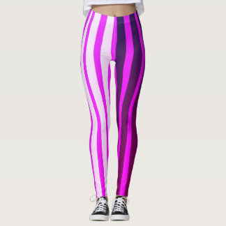 Pink white and black stripes leggings