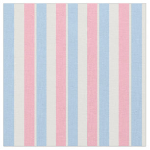 Pink White and Blue Stripes Fabric