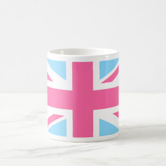 Pink White and Blue Union Jack UK Flag Coffee Mug