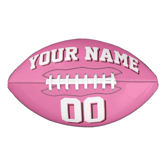 PINK WHITE AND BROWN Custom Football (Front)