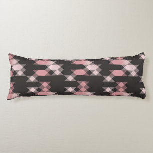 pink white and gray geometric body cushion