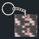 pink white and gray geometric key ring<br><div class="desc">pink white and gray geometric pattern</div>