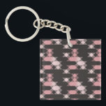 pink white and gray geometric key ring<br><div class="desc">pink white and gray geometric pattern</div>