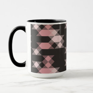 pink white and gray geometric mug