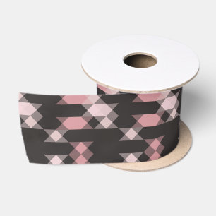 pink white and gray geometric satin ribbon